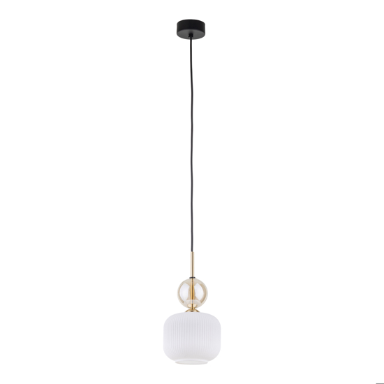 lampada a sospensione tonda in vetro bianco sfera ambra